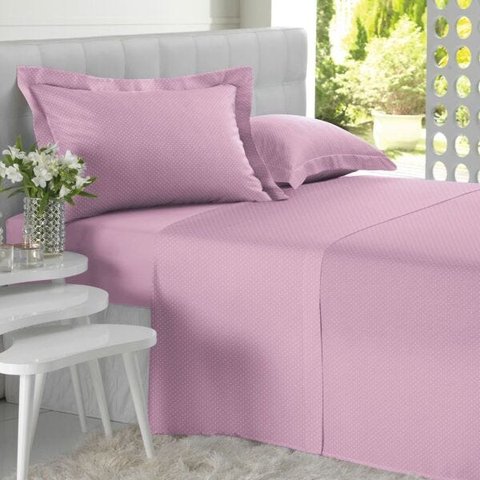 Kit Colcha Solteiro All Design Mini Poa 2 pçs - Rosa