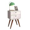 Mesa de Cabeceira Retro 50 Branco MDF/MDP 42cm Olivar - 2