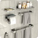 Ver imagem 1 de Kit Acessórios Para Banheiro Inox Com Adesivo 7 Peças ELG