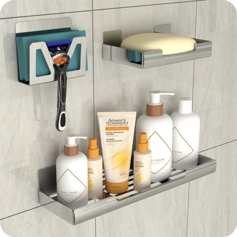 Kit Acessórios Para Banheiro Inox Com Adesivo 7 Peças ELG - 10
