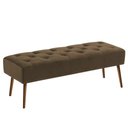 Ver imagem 1 de Banco Estofado Rubi 1,60m Suede Marrom - Clique Decorações