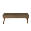 Ver imagem 3 de Banco Estofado Rubi 1,60m Suede Marrom - Clique Decorações