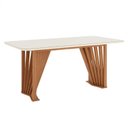 Ver imagem 2 de Mesa de Jantar Adriana 180 Cm Ambiente Canto Arredondado com Vidro Nature Off White – Henn