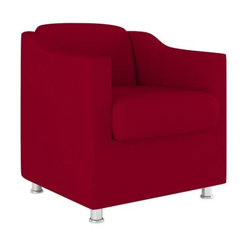 Poltrona Tilla Reforçada Sala Recepção Medico - V8 Decor:vermelho