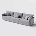 Ver imagem 7 de Sofá Living Barcelona 3,25m em Linho Brooks Cinza Médio - Home Mobily