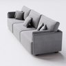 Sofá Living Barcelona 3,25m em Linho Brooks Cinza Médio - Home Mobily - 5
