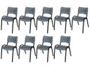 Ver imagem 2 de Cadeira Iso Base Preto Igreja, Escola, Escritório - Cinza Kit 9 Peças
