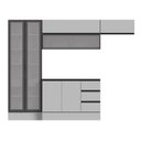 Ver imagem 4 de Cozinha Modulada 5 Peças 3 Aéreos 1 Balcão 1 Cristaleira Nara CabeCasa MadeiraOriginals Cinza