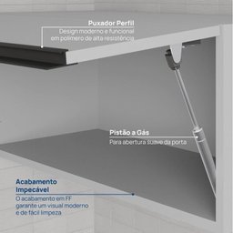 Cozinha Modulada 5 Peças 3 Aéreos 1 Balcão 1 Cristaleira Nara Cabecasa Madeiramadeira - 8