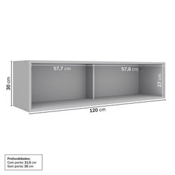 Cozinha Modulada 5 Peças 3 Aéreos 1 Balcão 1 Cristaleira Nara Cabecasa Madeiramadeira - 7
