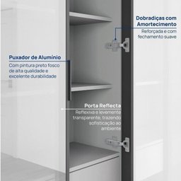 Cozinha Modulada 5 Peças 3 Aéreos 1 Balcão 1 Cristaleira Nara Cabecasa Madeiramadeira - 15