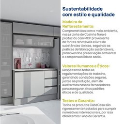Cozinha Modulada 5 Peças 3 Aéreos 1 Balcão 1 Cristaleira Nara Cabecasa Madeiramadeira - 17