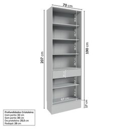 Cozinha Modulada 5 Peças 3 Aéreos 1 Balcão 1 Cristaleira Nara Cabecasa Madeiramadeira - 14