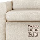 Ver imagem 4 de Sofá sem Caixa Orgânico Charlie 3 Lugares em Linho Turco Retrátil e Reclinável Vira Cama 2,10 Bege