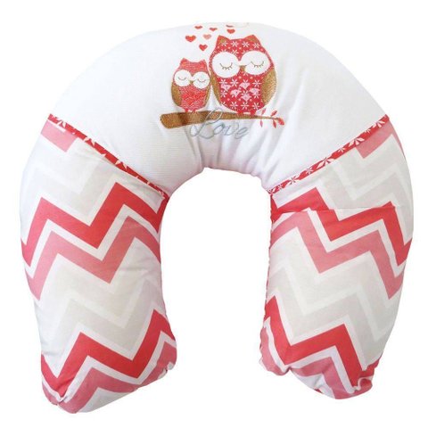 Almofada Amamentação Minasrey Corujinha Chevron Loupiot Rosê
