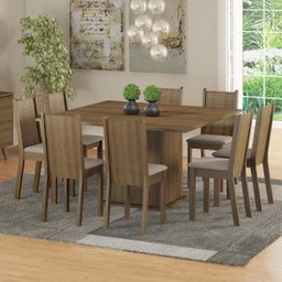 Conjunto Sala de Jantar Mesa e 8 Cadeiras Madesa Clarice - 1 Conjunto Sala de Jantar Mesa e 8 Cadeiras Madesa Clarice - 1