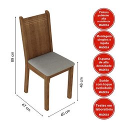 Conjunto Sala de Jantar Mesa e 8 Cadeiras Madesa Clarice - 3 Conjunto Sala de Jantar Mesa e 8 Cadeiras Madesa Clarice - 3