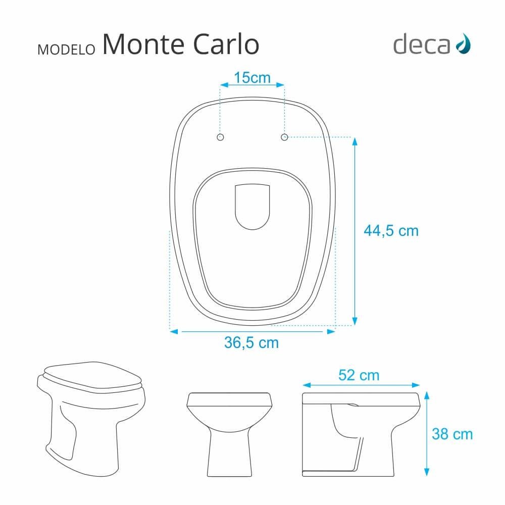 Assento Sanitário Polipropileno Soft Close Monte Carlo Creme para Vaso Deca - 4