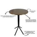 Ver imagem 2 de Mesa Bistrô Alto Preto com Tampo Redondo Amadeirado