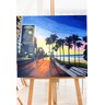 Quadro Original Pintado a Mão em Acrílica para Decoração da Sala Calçadão da Praia com Palmeiras - 4