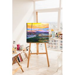 Quadro Decorativo Grande em Acrílico Pintado a Mão Barco na Margem - 4