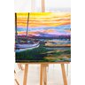 Quadro Decorativo Grande em Acrílico Pintado a Mão Barco na Margem - 5