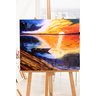 Lindo Quadro Decorativo Pintado a Mão para Decoração de Barquinho Ao por do Sol - 4