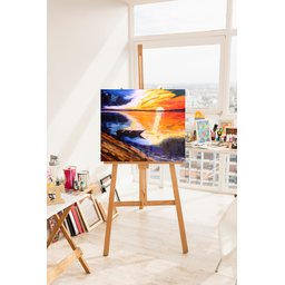 Lindo Quadro Decorativo Pintado a Mão para Decoração de Barquinho Ao por do Sol - 5