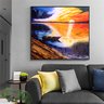 Lindo Quadro Decorativo Pintado a Mão para Decoração de Barquinho Ao por do Sol - 2