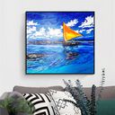 Ver imagem 2 de Lindo Quadro Decorativo em Acrílico para Decoração de Barco a Vela Jangada no Mar