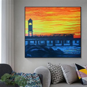 Lindo Quadro para Decorar Sala Pintado a Mão Ponte Metálica Ponto Turístico Fortaleza