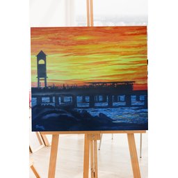 Lindo Quadro para Decorar Sala Pintado a Mão Ponte Metálica Ponto Turístico Fortaleza - 4