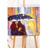 Quadro Decorativo em Acrílico Pintado a Mão Mulher com Guarda Chuva - 4