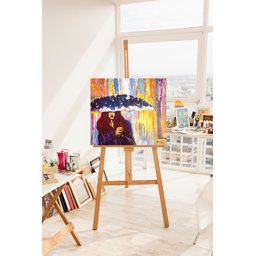 Quadro Decorativo em Acrílico Pintado a Mão Mulher com Guarda Chuva - 5