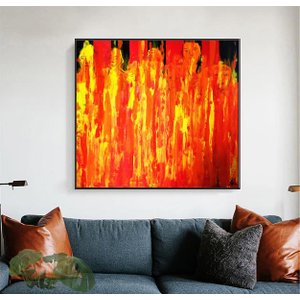 Quadro Grande Pintado a Mão para Decoração Reflexão Crítica sobre Acidente