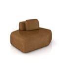 Ver imagem 2 de Sofá Ilha Dakota Chaise 168cm Modulado Encosto Almofada Solta Pu Caramelo G33 - Gran Belo
