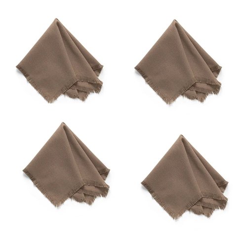 Conjunto de 4 Guardanapos Lila Franjas 45cm x 45cm Natural Copa & Cia