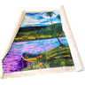 Quadro Decorativo para Sala em Acrílico Pintado a Mão Barquinho na Margem do Lago - 5
