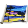 Quadro Original Pintado a Mão em Acrílico para Decoração Palmeiras na Praia Ao Crepúsculo - 5