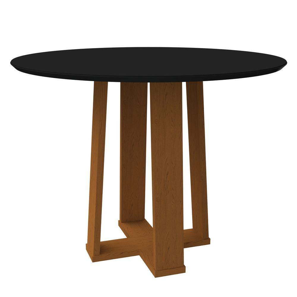 Conjunto Mesa 100Cm + 4 Cadeiras Ipê/Preto/Vl07 - 3