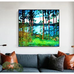 Quadro Decorativo de Paisagem de Árvores para Decoração Pintado a Mão em Acrílico - 3