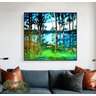 Quadro Decorativo de Paisagem de Árvores para Decoração Pintado a Mão em Acrílico - 3