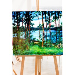 Quadro Decorativo de Paisagem de Árvores para Decoração Pintado a Mão em Acrílico - 5