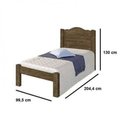 Ver imagem 2 de Cama Solteiro Thalia em MDF Castanho Wood com Pintura UV Cambel Móveis