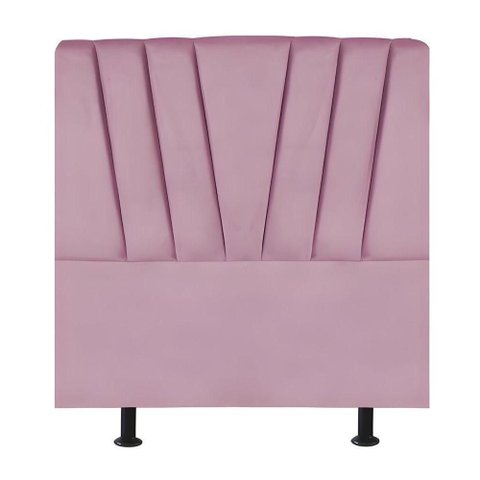 Cabeceira Solteiro Cama Box Estofada 90 Cm Antonella Suede Rosa