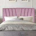 Ver imagem 2 de Cabeceira Solteiro Cama Box Estofada 90 Cm Antonella Suede Rosa