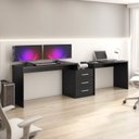 Ver imagem 1 de Conjunto de Escritório 2 Peças Mesa Gamer e Escrivaninha Gávea Preto