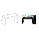 Ver imagem 6 de Conjunto de Escritório 2 Peças Mesa Gamer e Escrivaninha Gávea Preto