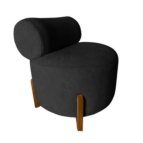 Poltrona Decorativa Mônaco Couro Preto