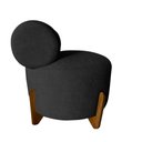 Ver imagem 3 de Poltrona Decorativa Mônaco Couro Preto
